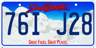 SD license plate 76IJ28