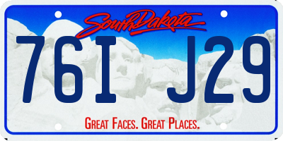 SD license plate 76IJ29