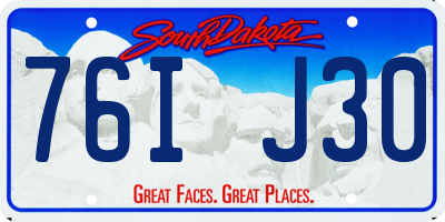SD license plate 76IJ30