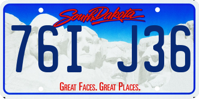 SD license plate 76IJ36