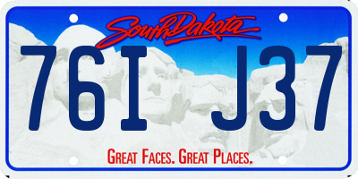 SD license plate 76IJ37