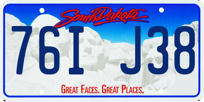 SD license plate 76IJ38
