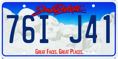 SD license plate 76IJ41