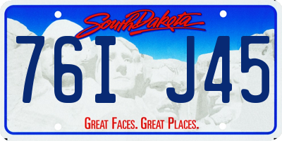 SD license plate 76IJ45