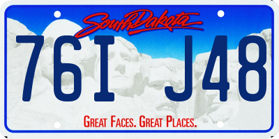 SD license plate 76IJ48