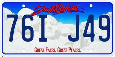 SD license plate 76IJ49