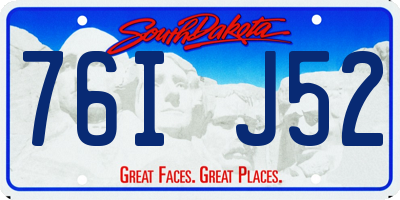 SD license plate 76IJ52