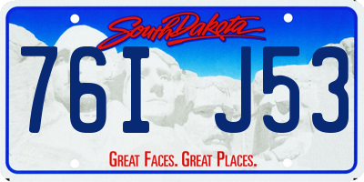 SD license plate 76IJ53