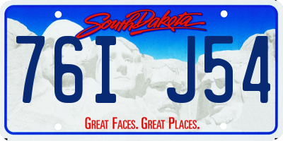 SD license plate 76IJ54