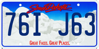 SD license plate 76IJ63