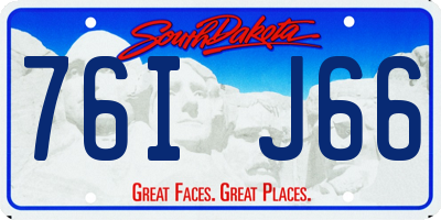 SD license plate 76IJ66