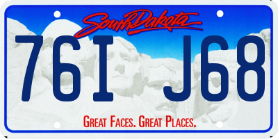 SD license plate 76IJ68