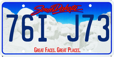 SD license plate 76IJ73