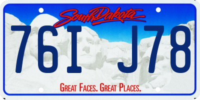 SD license plate 76IJ78