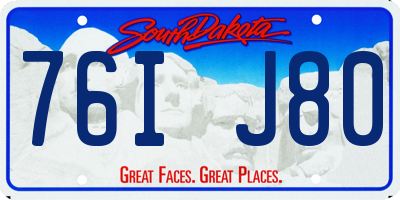SD license plate 76IJ80