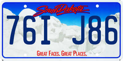 SD license plate 76IJ86