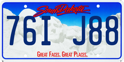 SD license plate 76IJ88
