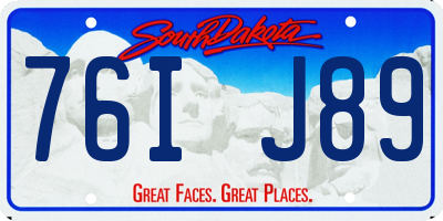 SD license plate 76IJ89