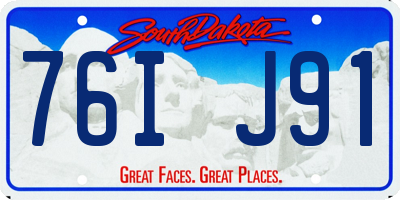 SD license plate 76IJ91