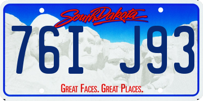 SD license plate 76IJ93