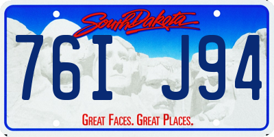 SD license plate 76IJ94