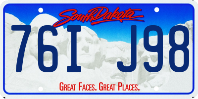 SD license plate 76IJ98