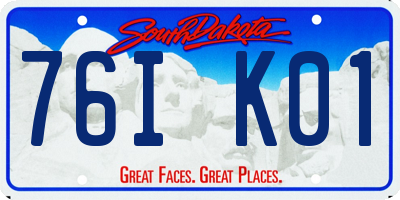 SD license plate 76IK01