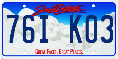 SD license plate 76IK03