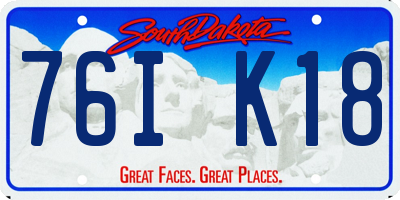SD license plate 76IK18