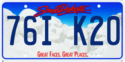 SD license plate 76IK20
