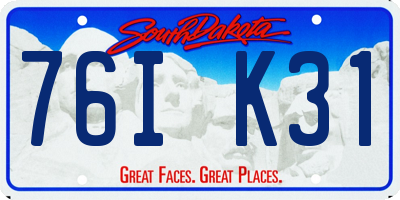 SD license plate 76IK31