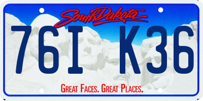 SD license plate 76IK36