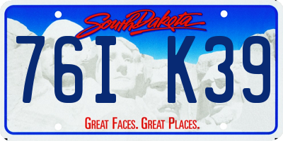 SD license plate 76IK39