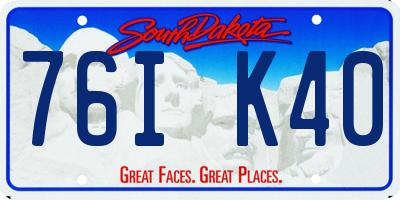 SD license plate 76IK40