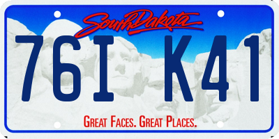 SD license plate 76IK41