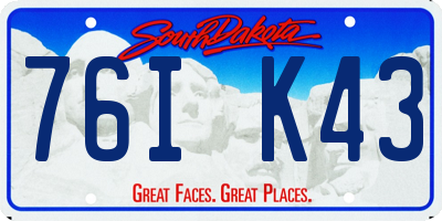 SD license plate 76IK43