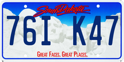 SD license plate 76IK47