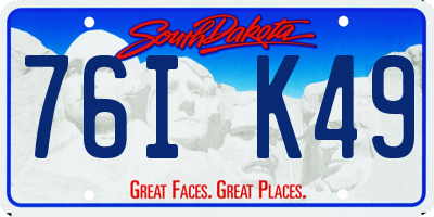 SD license plate 76IK49
