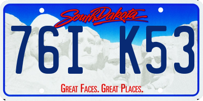 SD license plate 76IK53