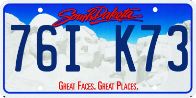 SD license plate 76IK73