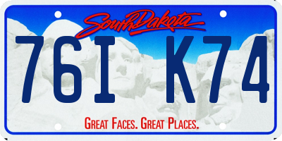 SD license plate 76IK74