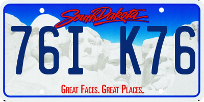 SD license plate 76IK76