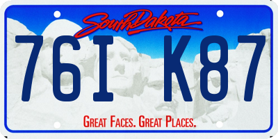 SD license plate 76IK87