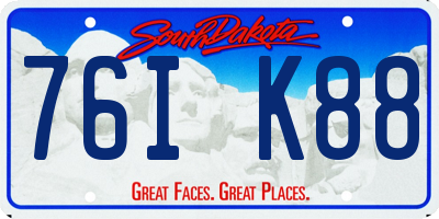 SD license plate 76IK88