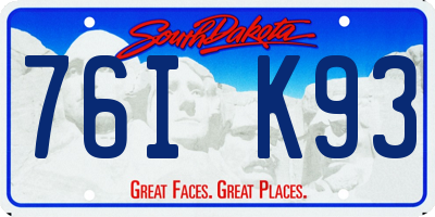 SD license plate 76IK93