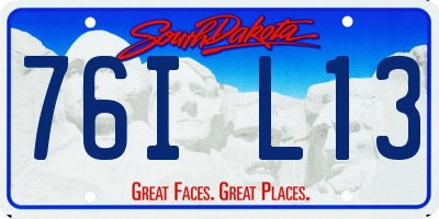 SD license plate 76IL13