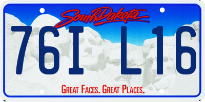 SD license plate 76IL16