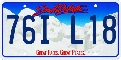 SD license plate 76IL18