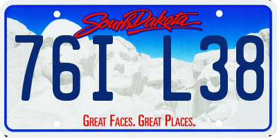 SD license plate 76IL38