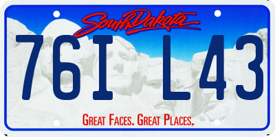 SD license plate 76IL43
